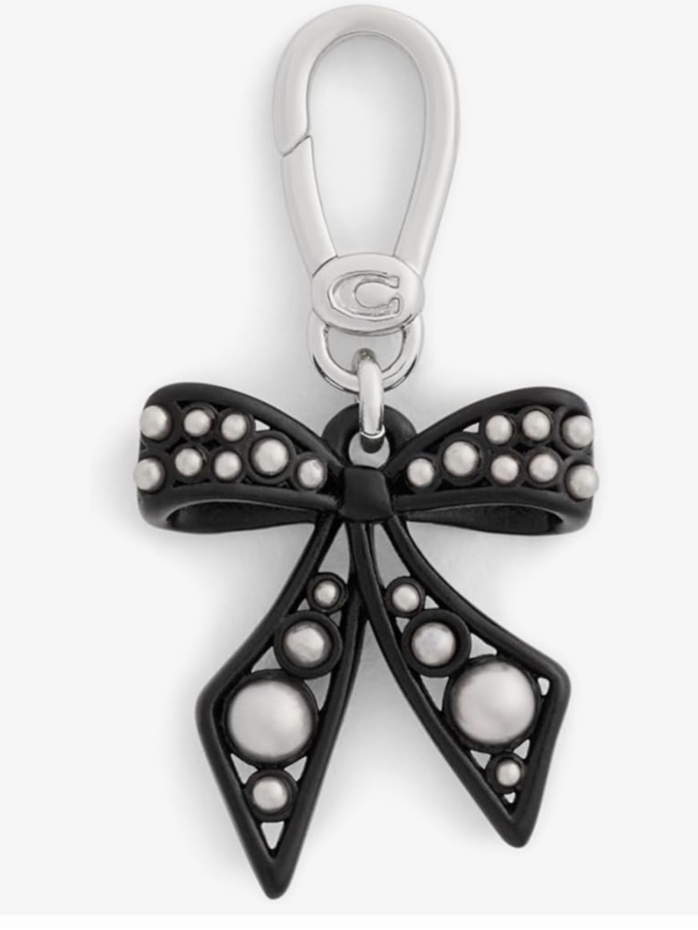 NWT Coach Mimi Bow Charm Pendant with Silver Accents